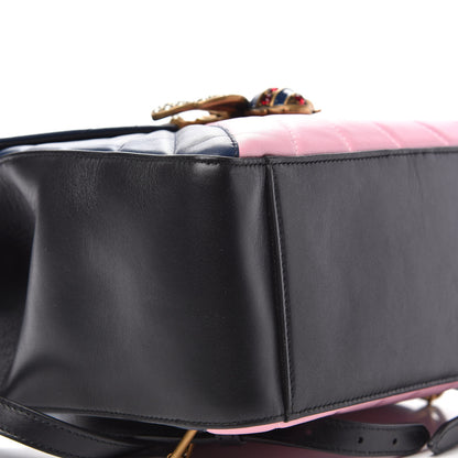 Gucci Calfskin Bamboo Trapuntata Queen Margaret Backpack Blue Agata Hibiscus Red Mystic White Sugar Pink 9 of 12