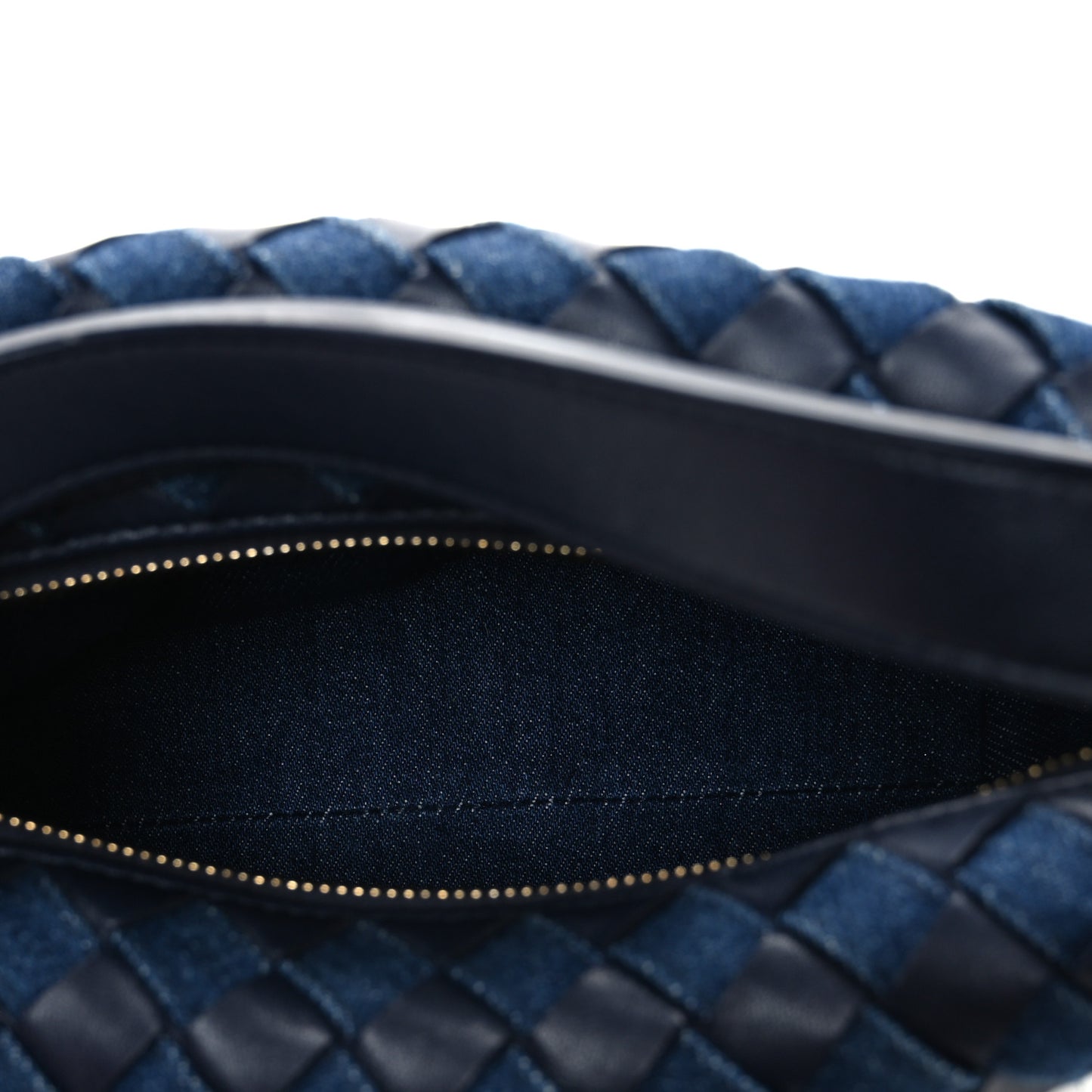 Nappa Denim Intrecciato Mini Wallace Abyss Indigo