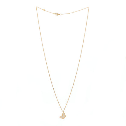 Van Cleef & Arpels 18K Yellow Gold Mother of Pearl Sweet Alhambra Butterfly Pendant Necklace 2 of 5