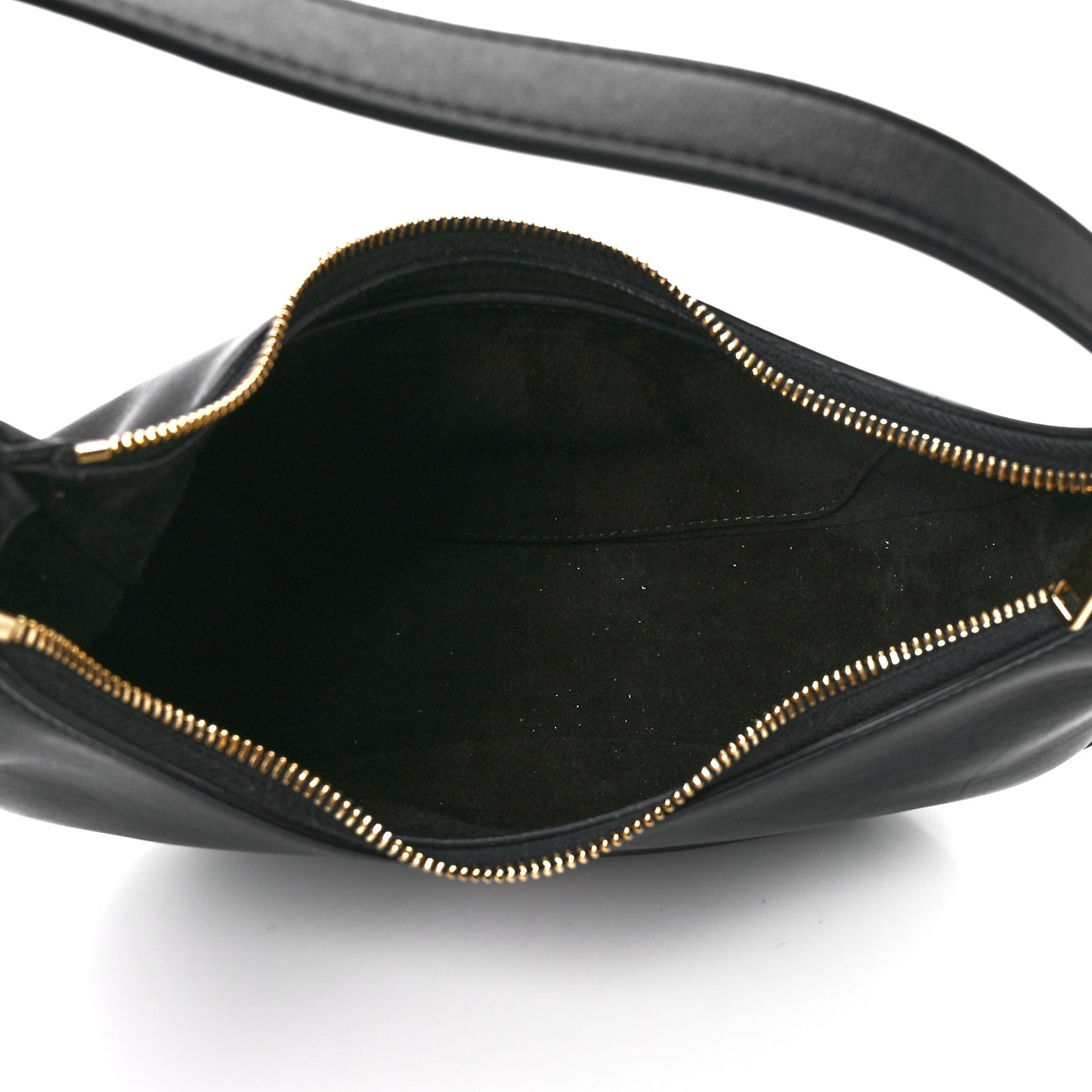 Smooth Calfskin Medium Strap Ava Shoulder Bag Black