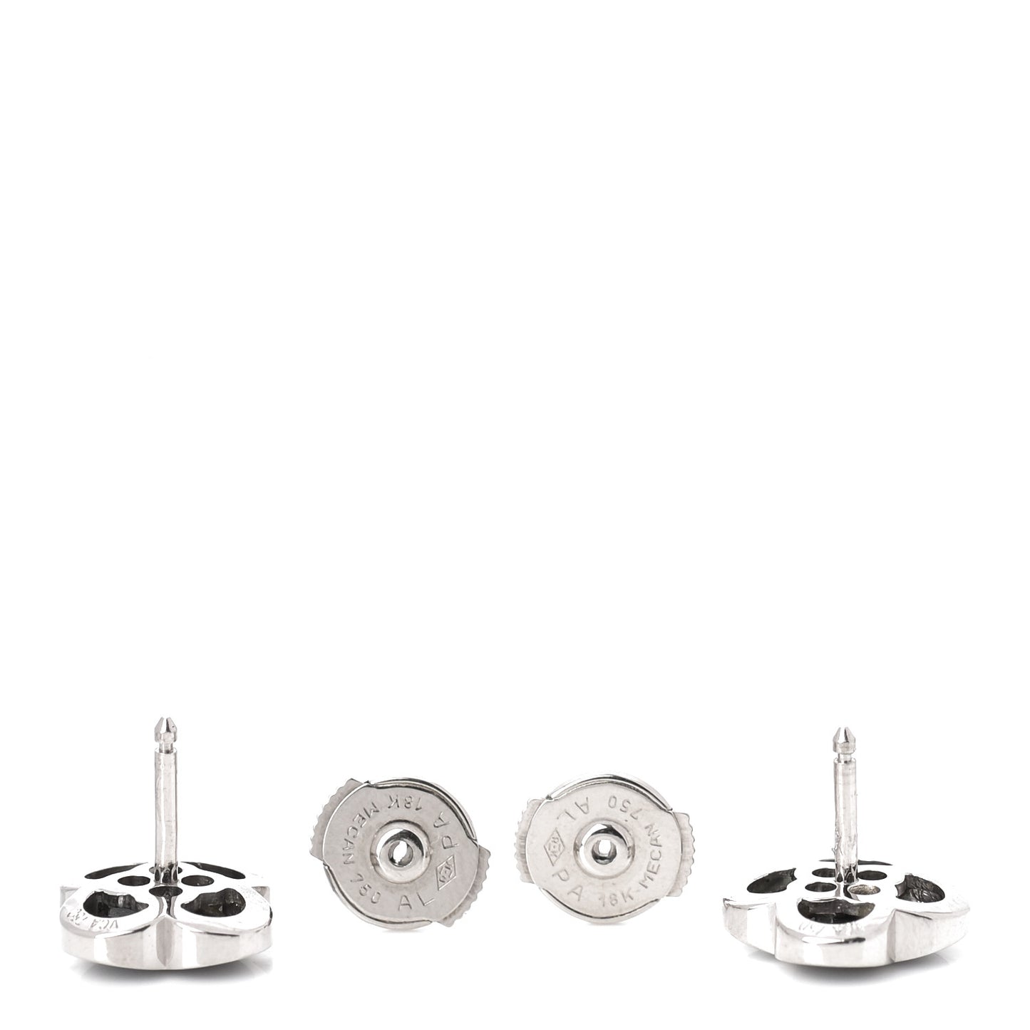 18K White Gold Mother of Pearl Pure Alhambra Earrings