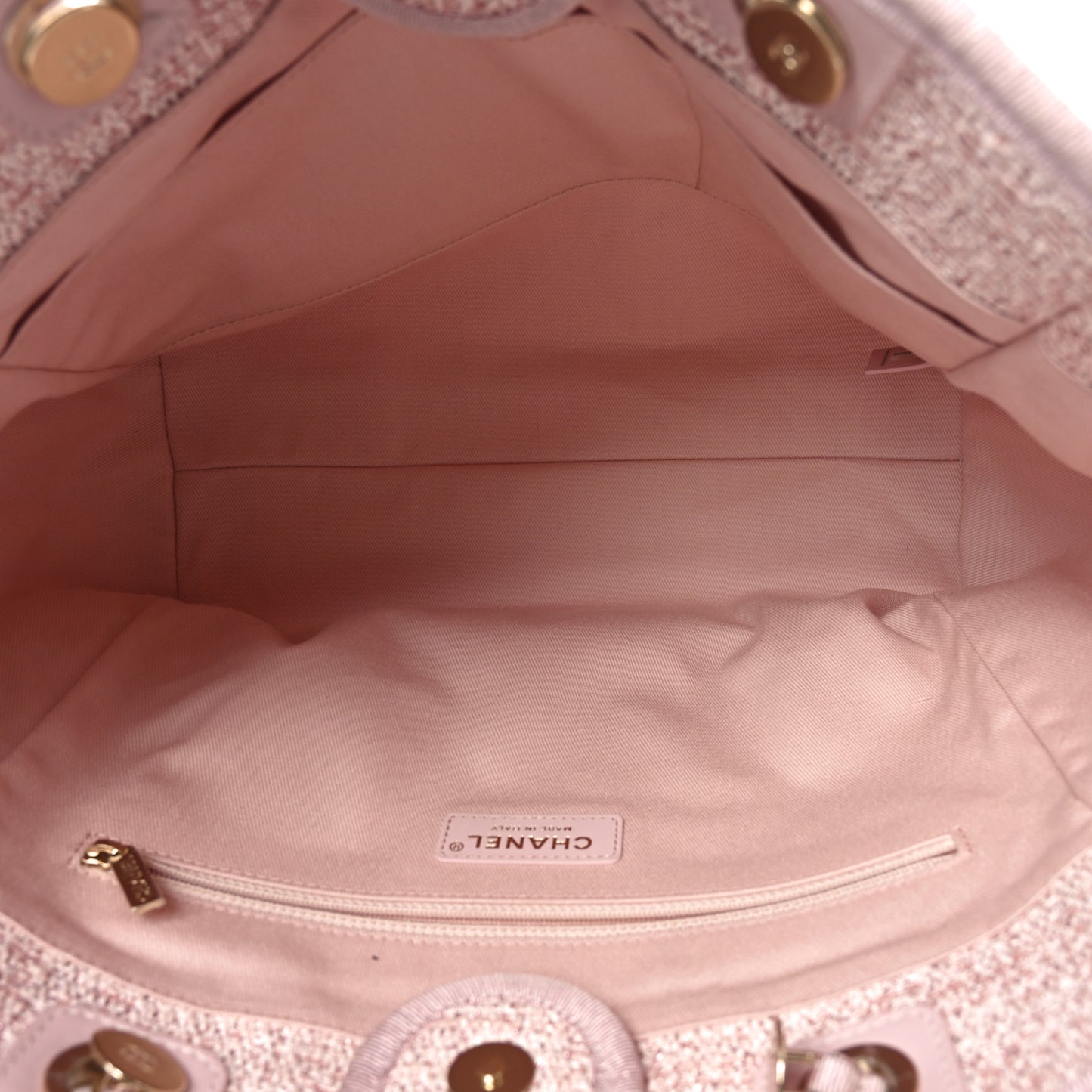 Straw Lurex Small Deauville Tote Pink