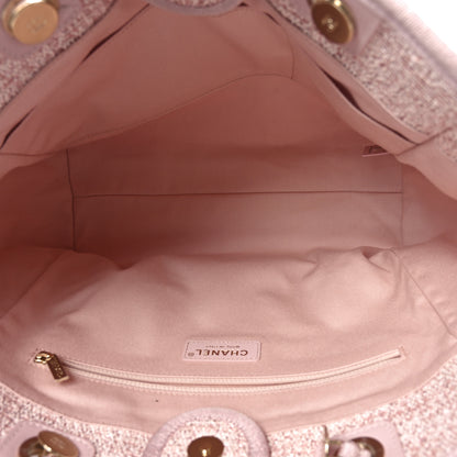 Chanel Straw Lurex Small Deauville Tote Pink 5 of 10