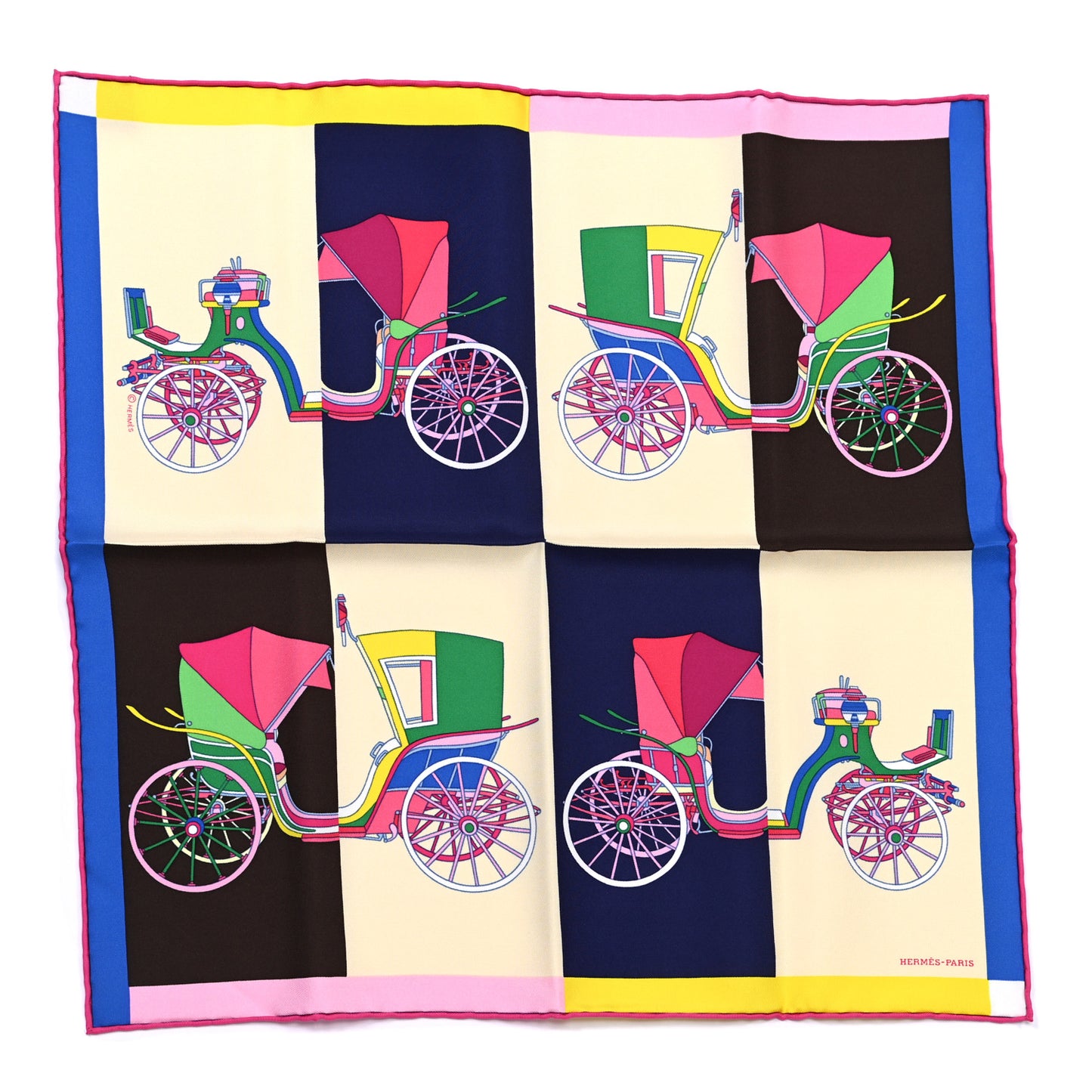 Silk Voitures Exquises Pocket Square Scarf