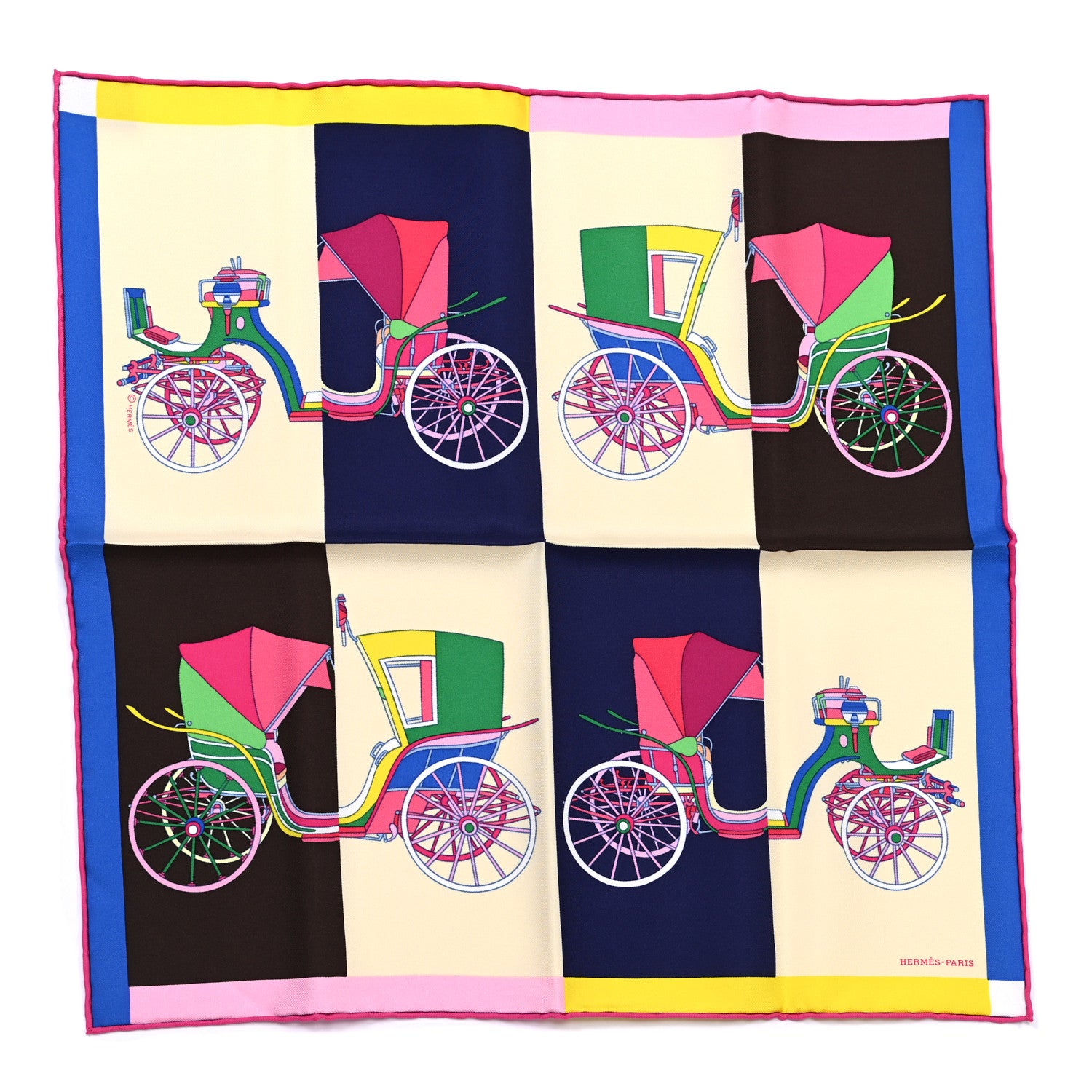Hermes Silk Voitures Exquises Pocket Square Scarf 2 of 8