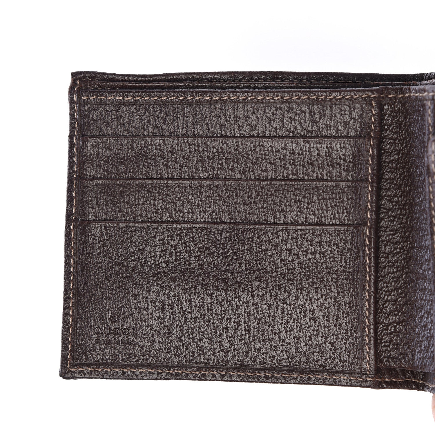 Gucci Monogram Web Band Bi-Fold Wallet Brown 8 of 9