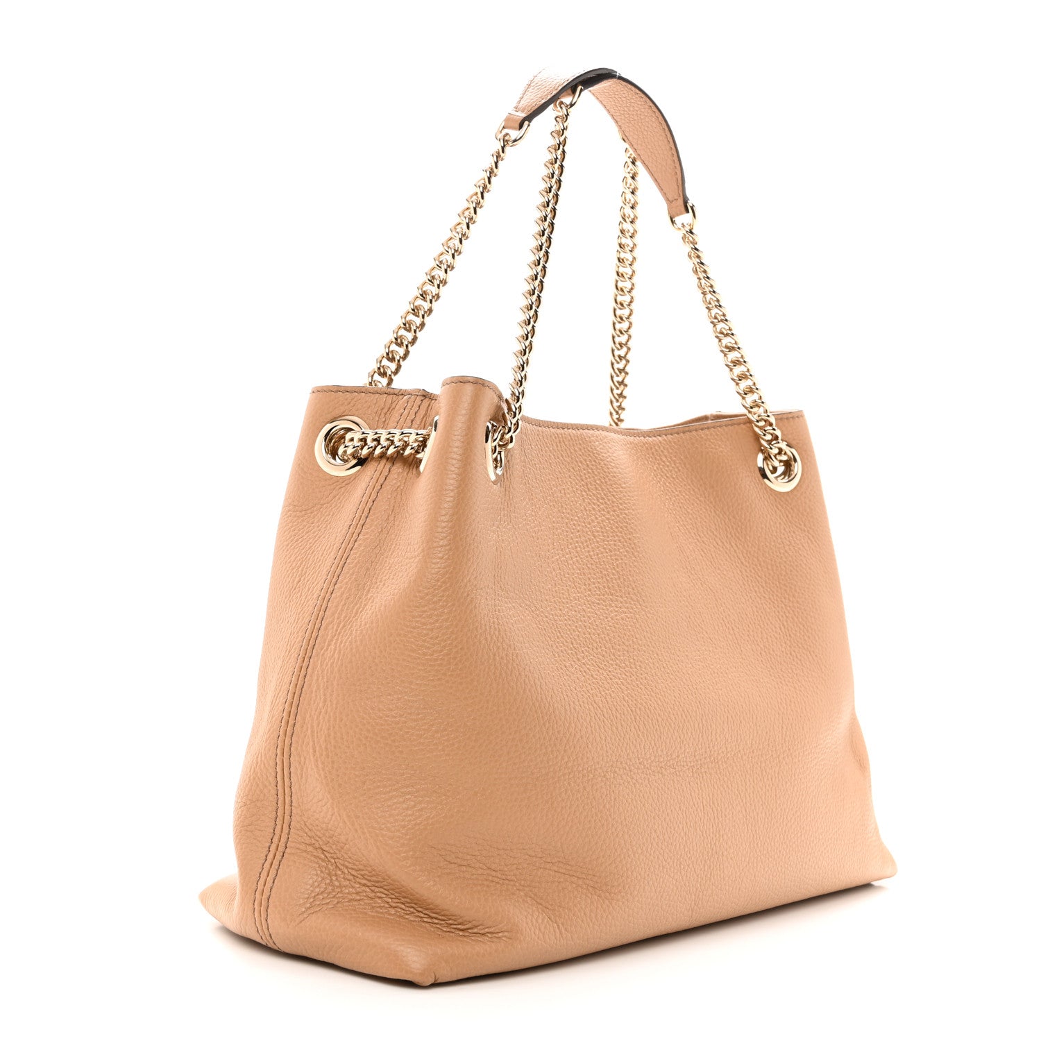 Gucci Pebbled Calfskin Medium Soho Chain Shoulder Bag Camelia 3 of 11