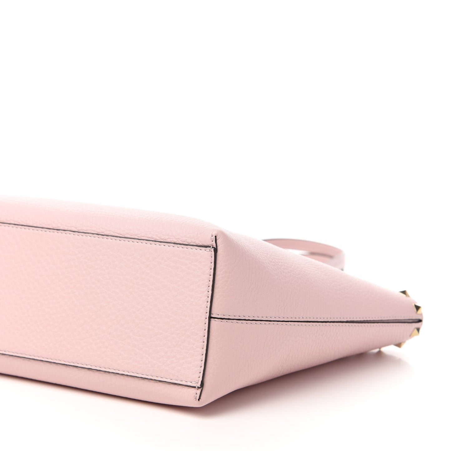 Grained Calfskin Small Rockstud Shoulder Tote Water Rose