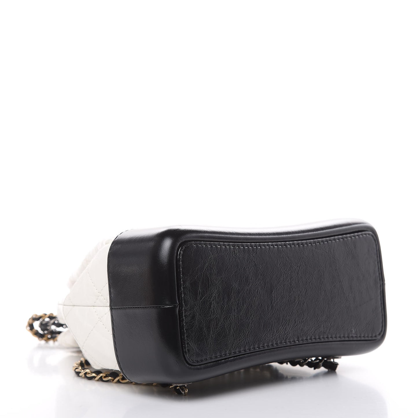 Aged Calfskin Quilted Small Gabrielle Backpack Black White