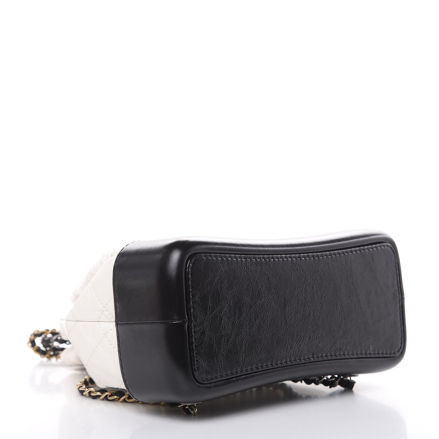 Chanel Aged Calfskin Quilted Small Gabrielle Backpack Black White 4 of 12