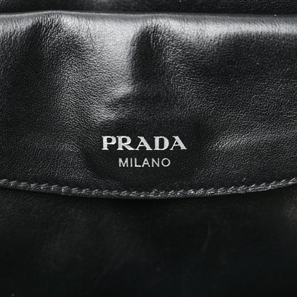 Prada Tessuto Cavallino Ostrich Leopard Print Tote Black Miele Rosso 6 of 11