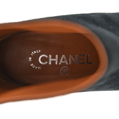 Chanel Suede Calfskin CC Short Boots 38.5 Black 7 of 11