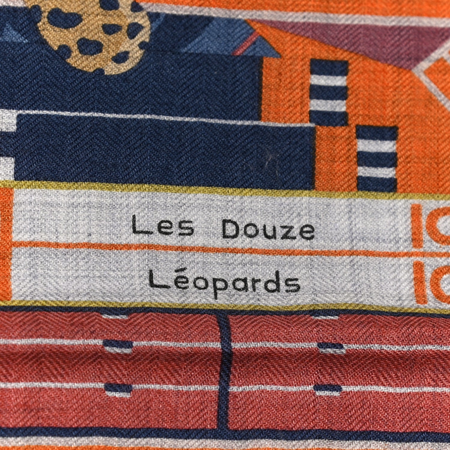 Hermes Cashmere Silk Les Douze Leopards Shawl 140 Gris Chine Rose White 4 of 5