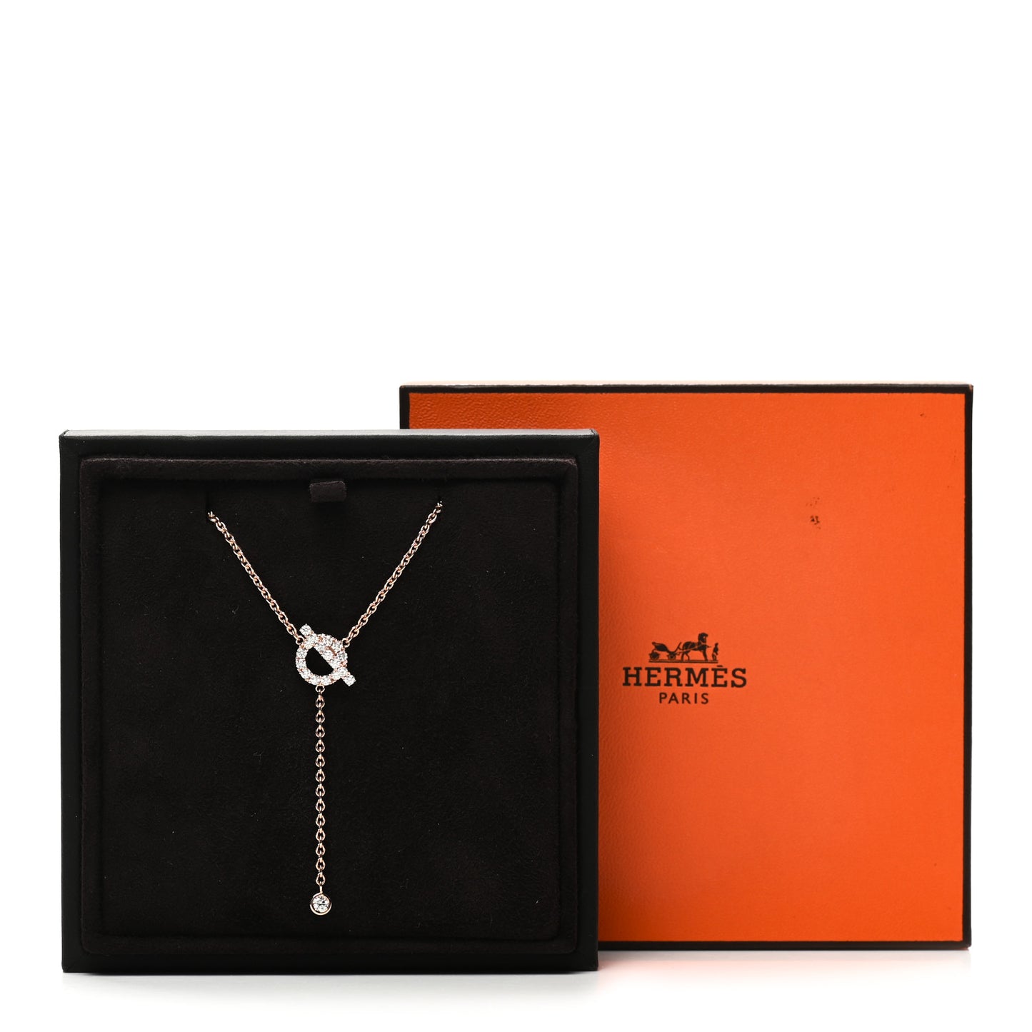 18K Rose Gold Diamond Finesse Lariat Necklace
