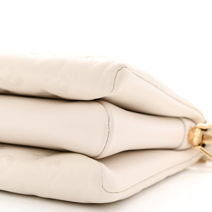 Louis Vuitton Lambskin Embossed Monogram Coussin PM Cream 11 of 12