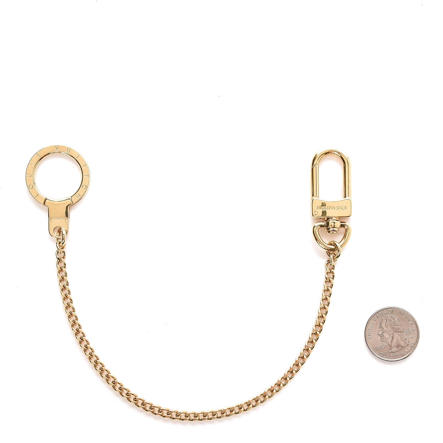 Louis Vuitton Metal Pochette Extender Key Ring Chain Gold 2 of 2