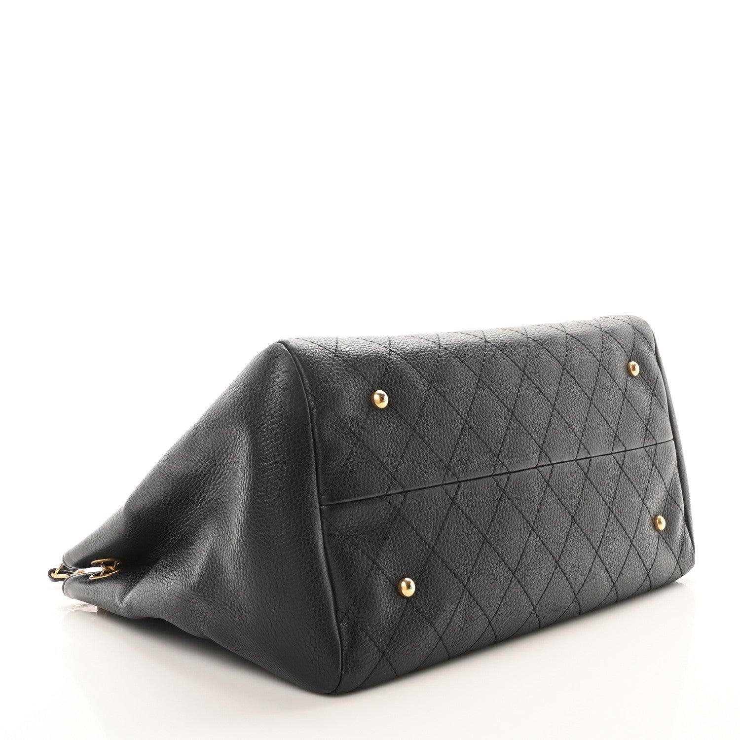 Chanel Grained Calfskin Stitched Large Supple Rock Shopping Black 4 of 10