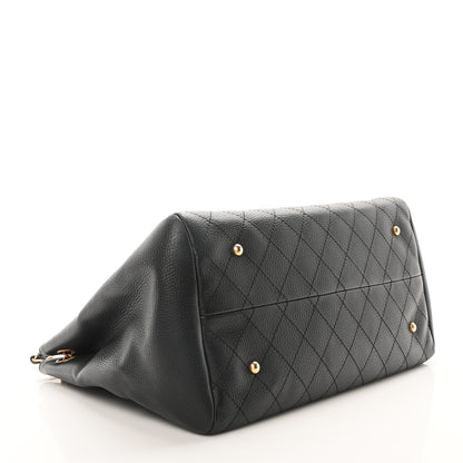 Chanel Grained Calfskin Stitched Large Supple Rock Shopping Black 4 of 10