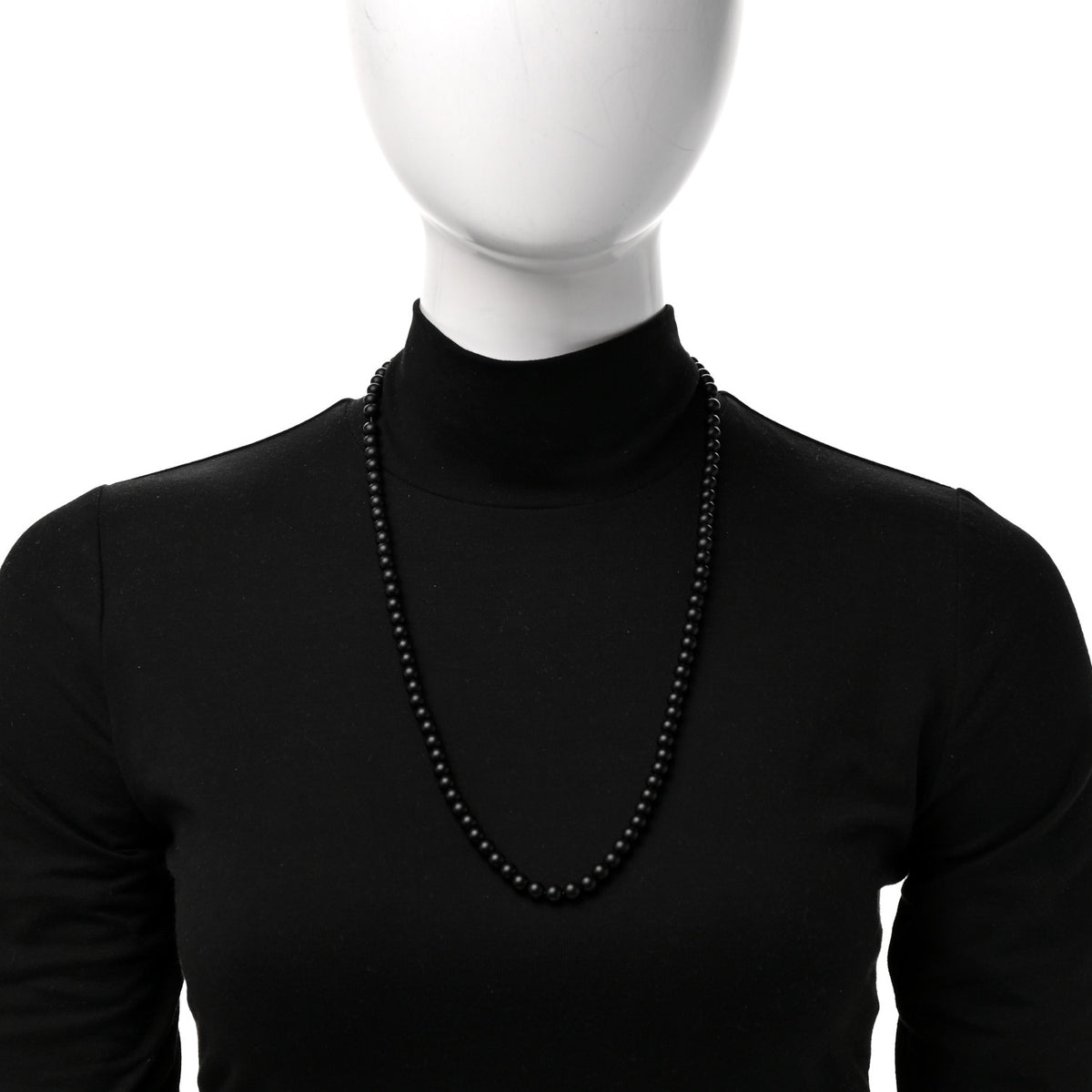 David Yurman Sterling Silver Black Onyx 6mm Spiritual Beads Necklace 2 of 6
