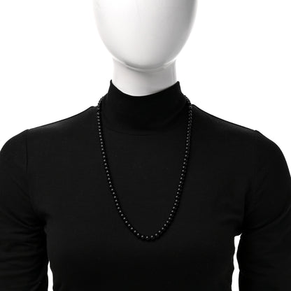 David Yurman Sterling Silver Black Onyx 6mm Spiritual Beads Necklace 2 of 6
