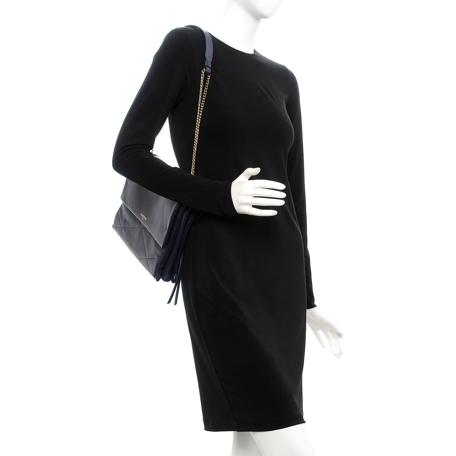 Lanvin Lambskin Quilted Medium Sugar Flap Shoulder Bag Navy 2 of 12