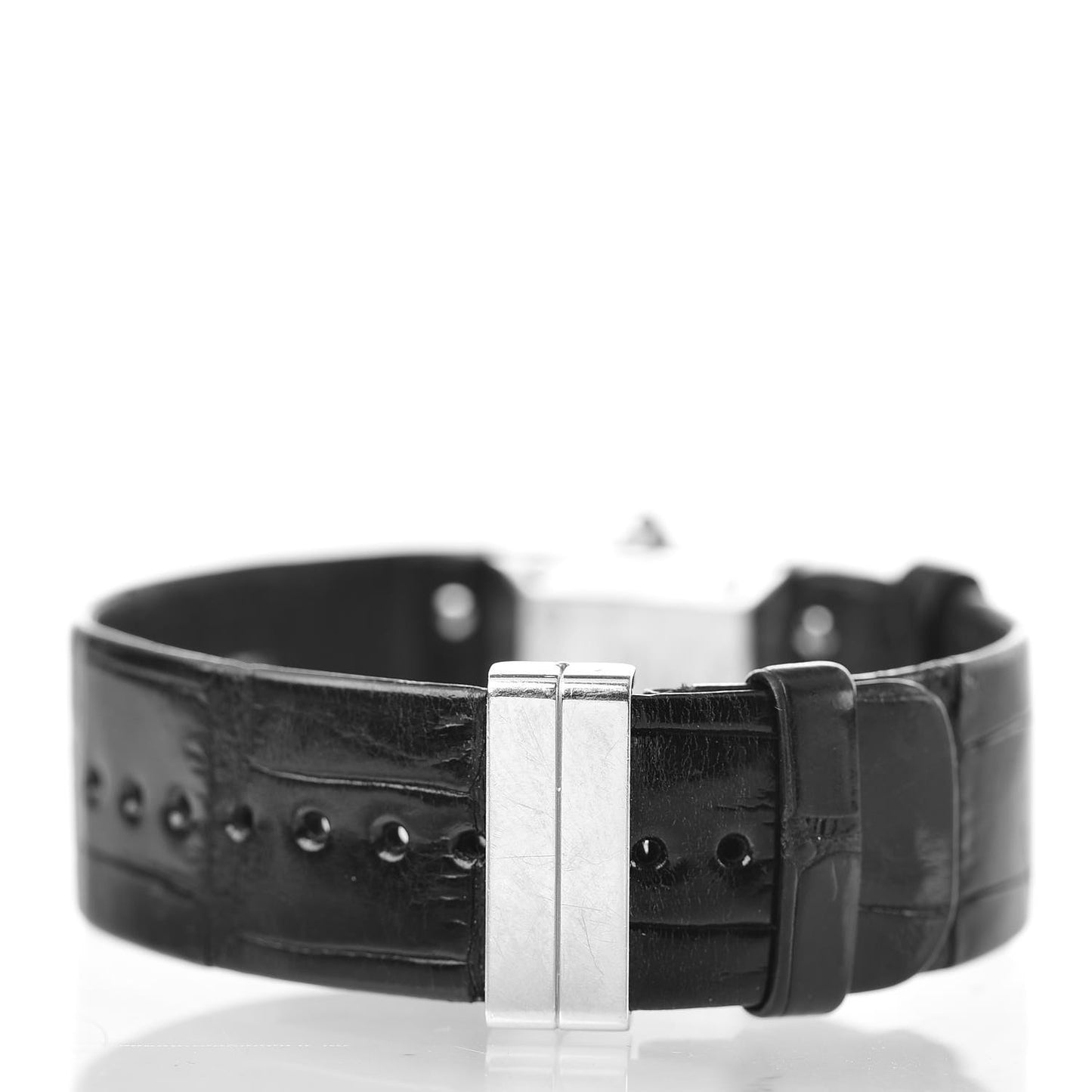 Stainless Steel Alligator 19mm Acier Quartz Watch Black