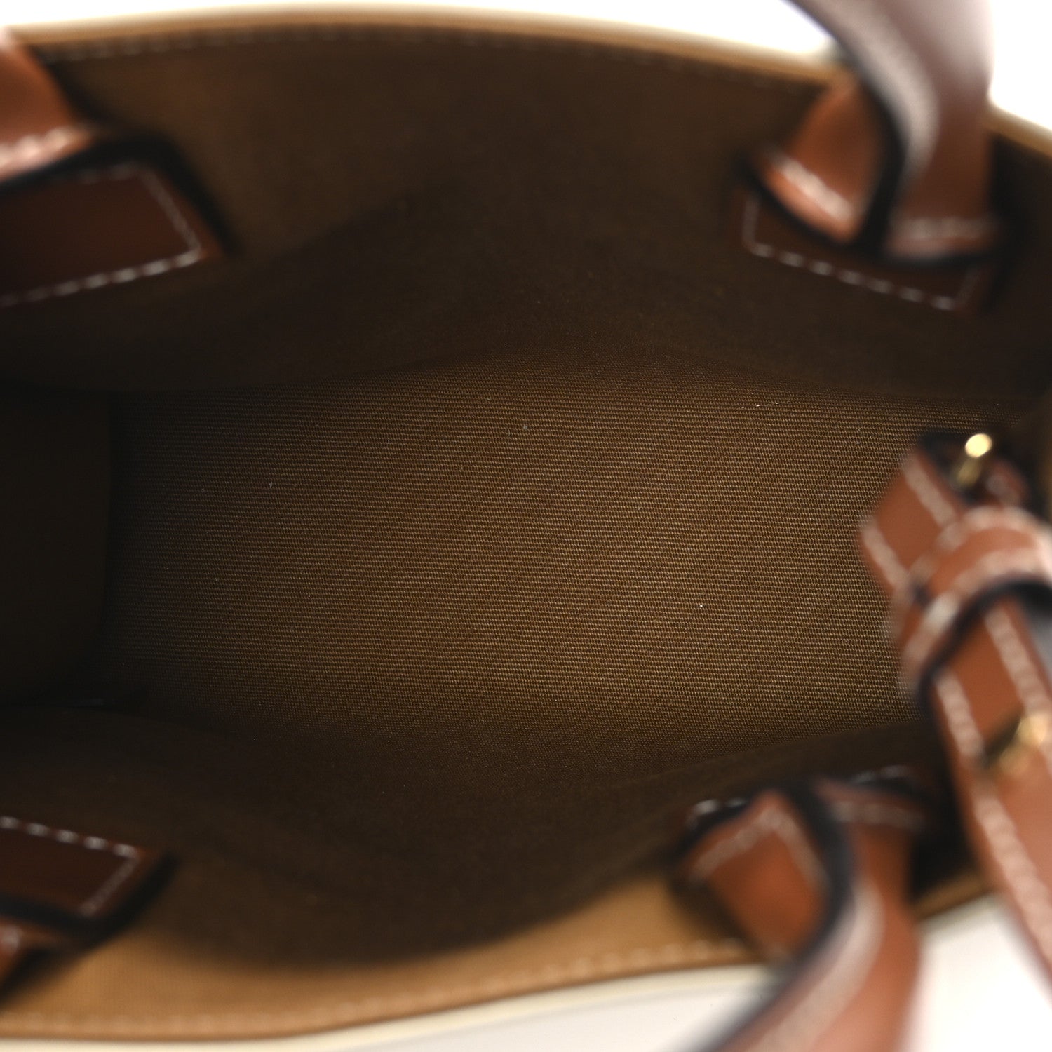Celine Triomphe Canvas Calfskin Mini Vertical Cabas White 5 of 9