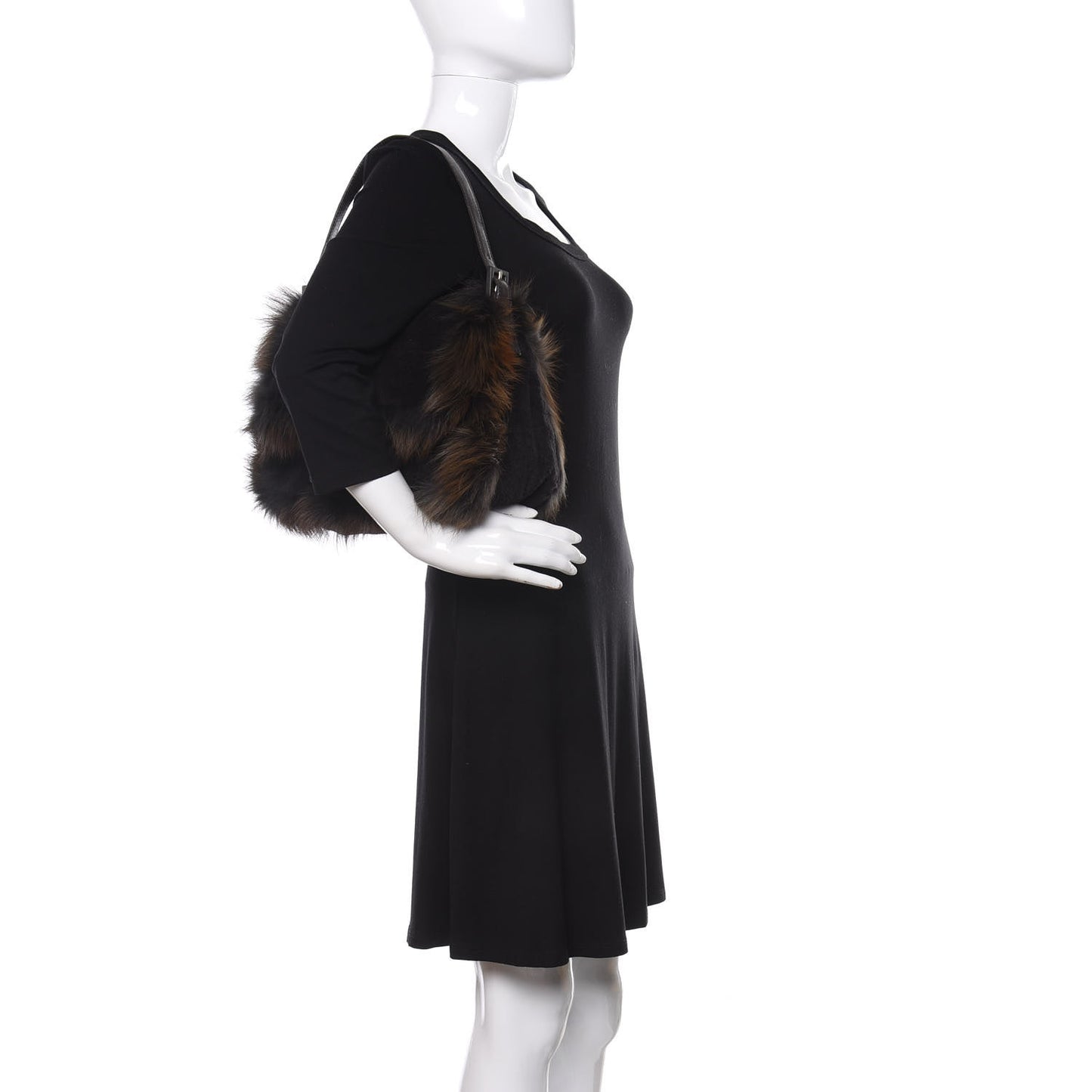 Fox Fur Mama Baguette Brown Multicolor