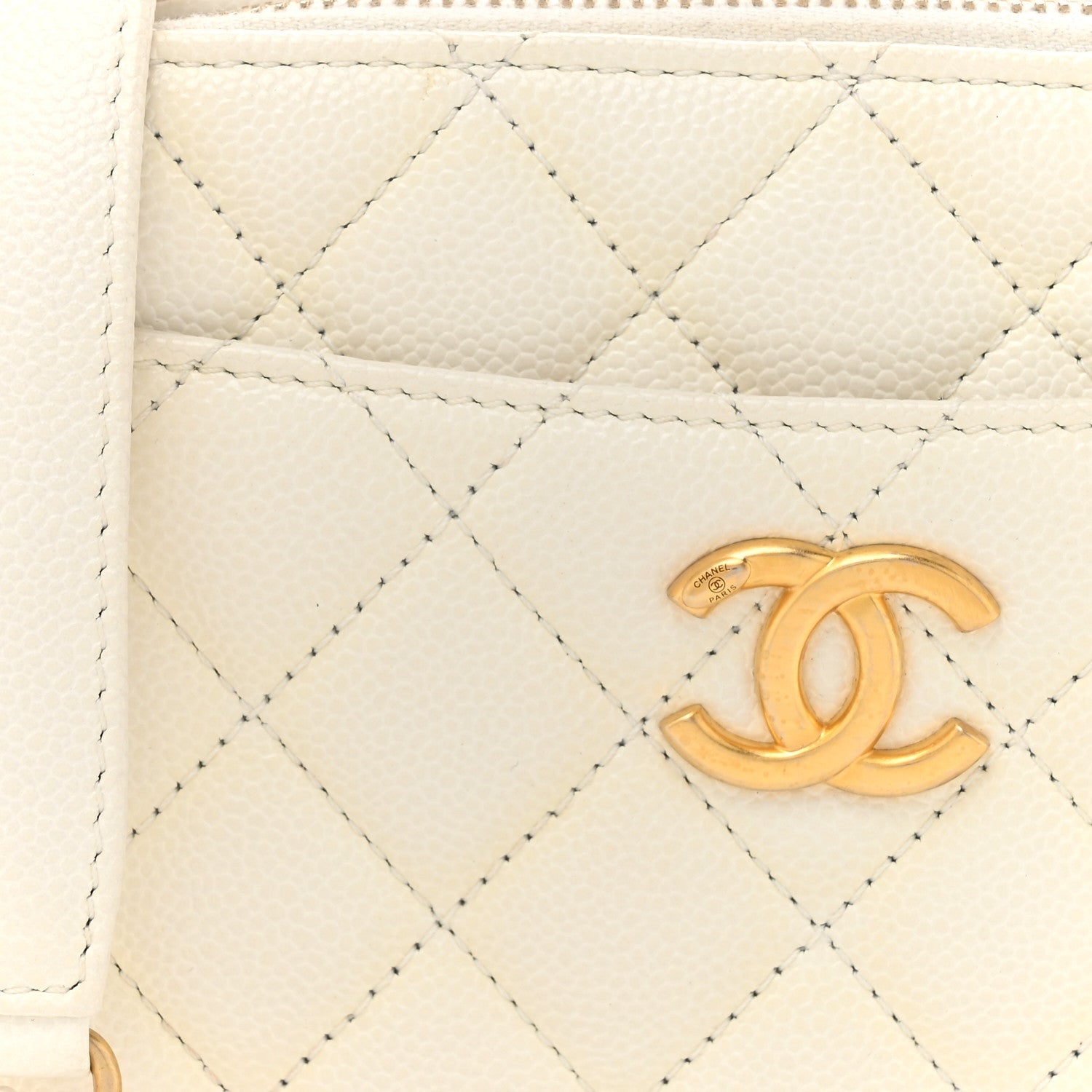 Chanel Caviar Quilted Mini Pick Me Up Vanity Case White 9 of 13