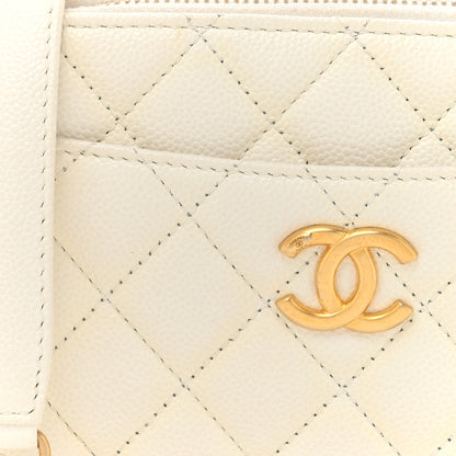 Chanel Caviar Quilted Mini Pick Me Up Vanity Case White 9 of 13