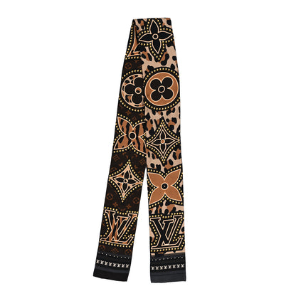 Louis Vuitton Silk Monogram LV World Bandeau Brown 2 of 3