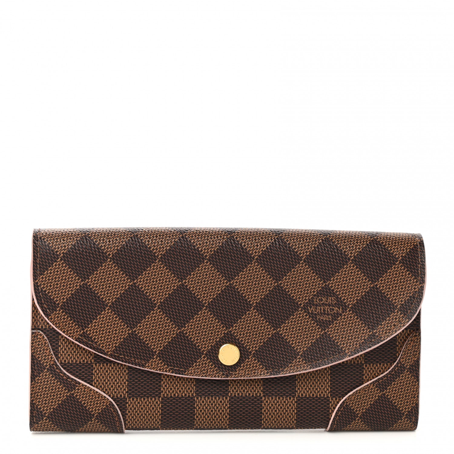 Louis Vuitton Damier Ebene Caissa Wallet Rose Ballerine 1 of 7