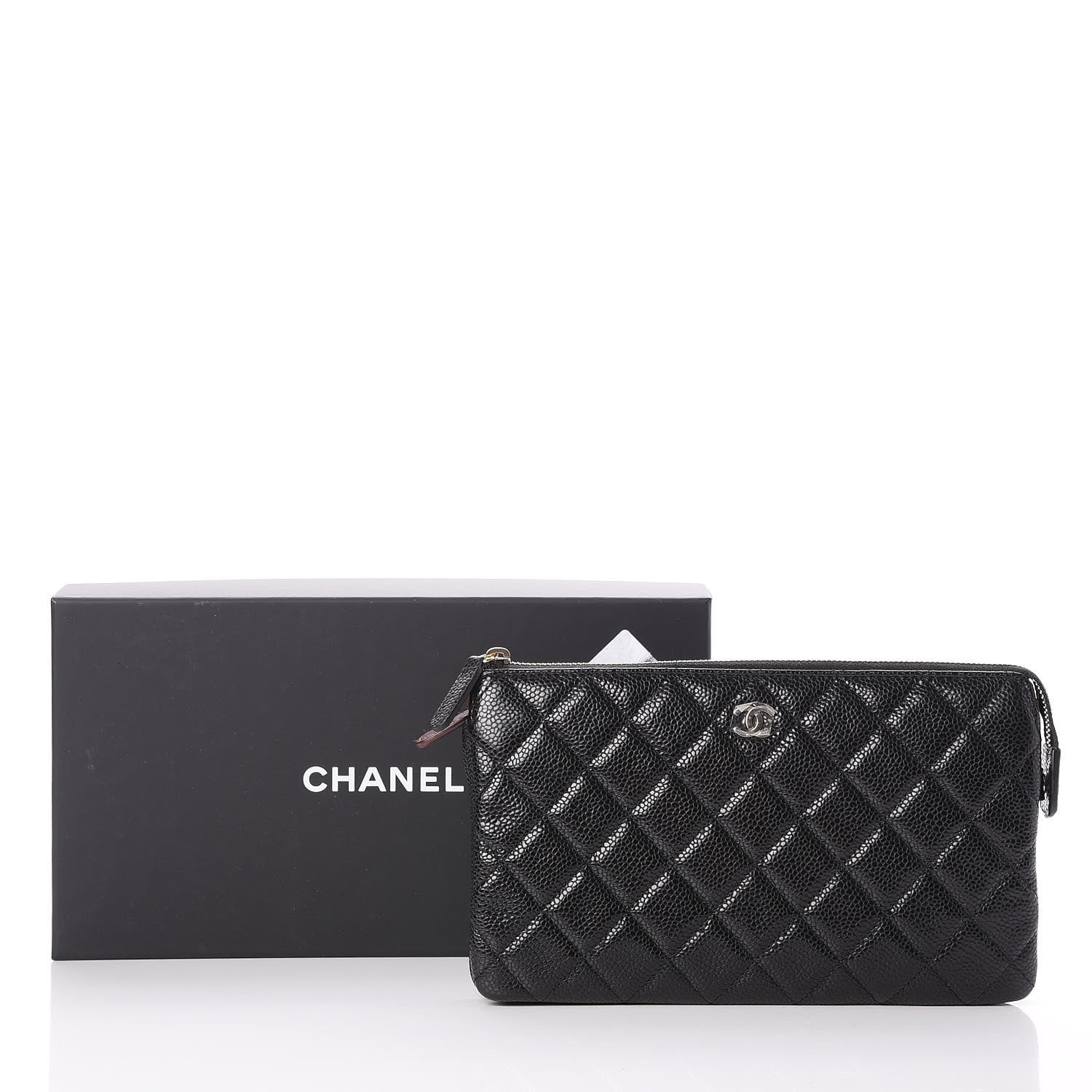 Chanel Caviar Quilted Large Zipped Clutch Black 9 of 9