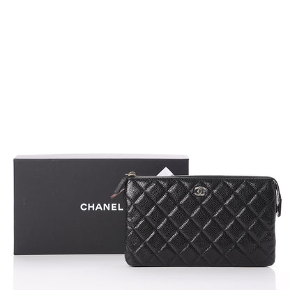 Chanel Caviar Quilted Large Zipped Clutch Black 9 of 9