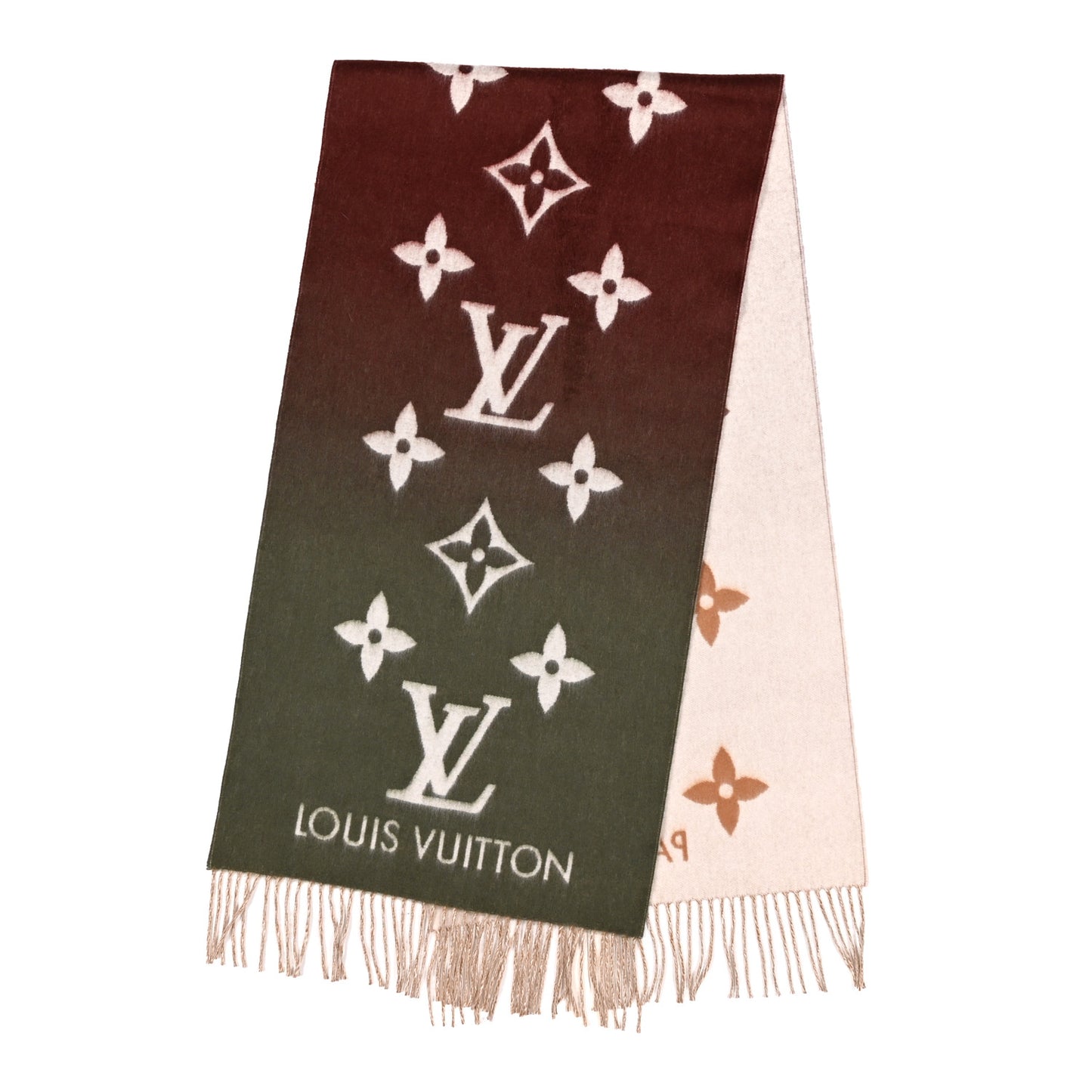Cashmere Monogram Gradient Reykjavik Scarf Kaki