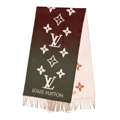 Louis Vuitton Cashmere Monogram Gradient Reykjavik Scarf Kaki 2 of 4