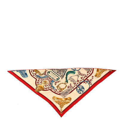 Hermes Cashmere Silk Etriers Ex-Libris Triangle Scarf 1 of 3
