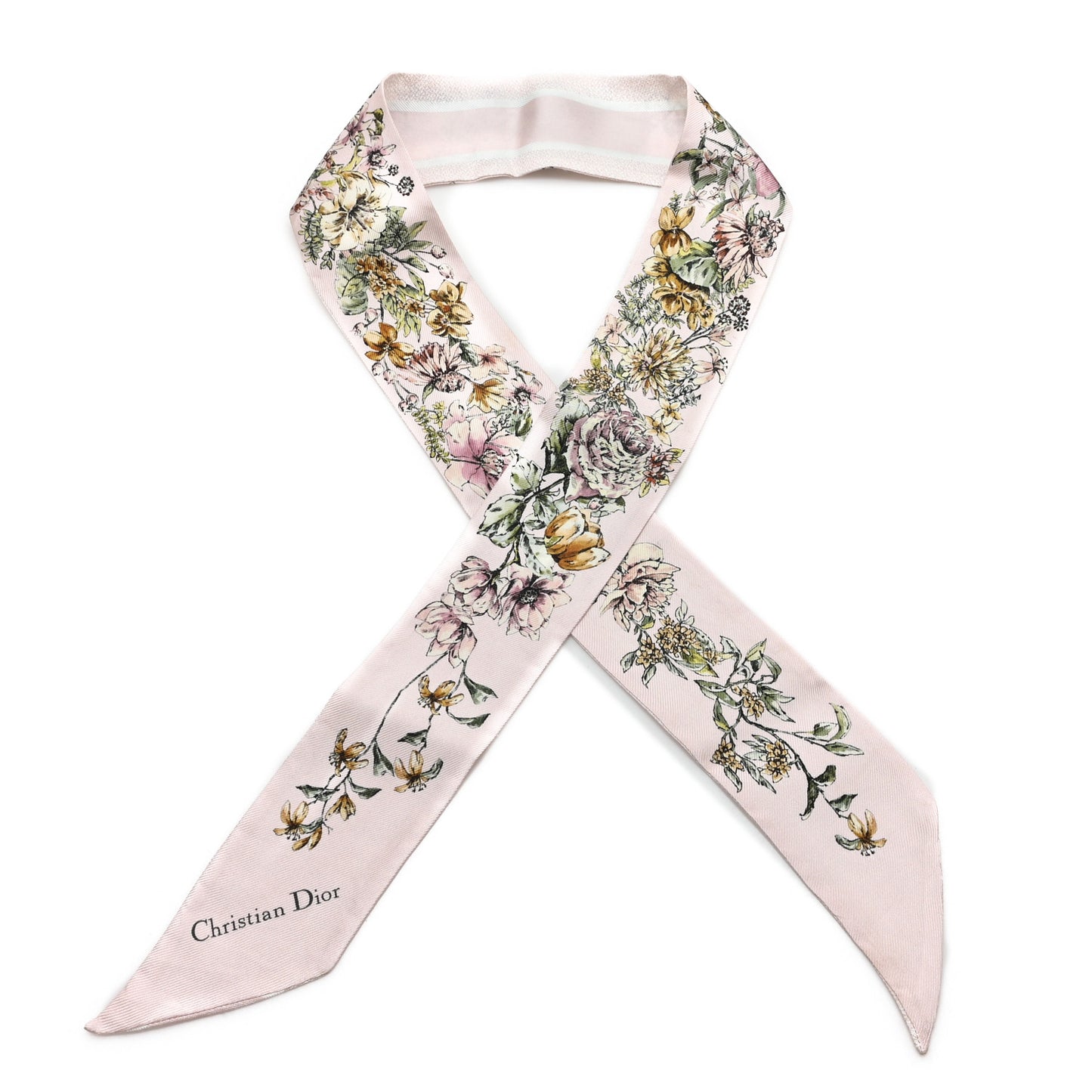 Silk Twill D-Floral Mitzah Scarf Rose Multicolor