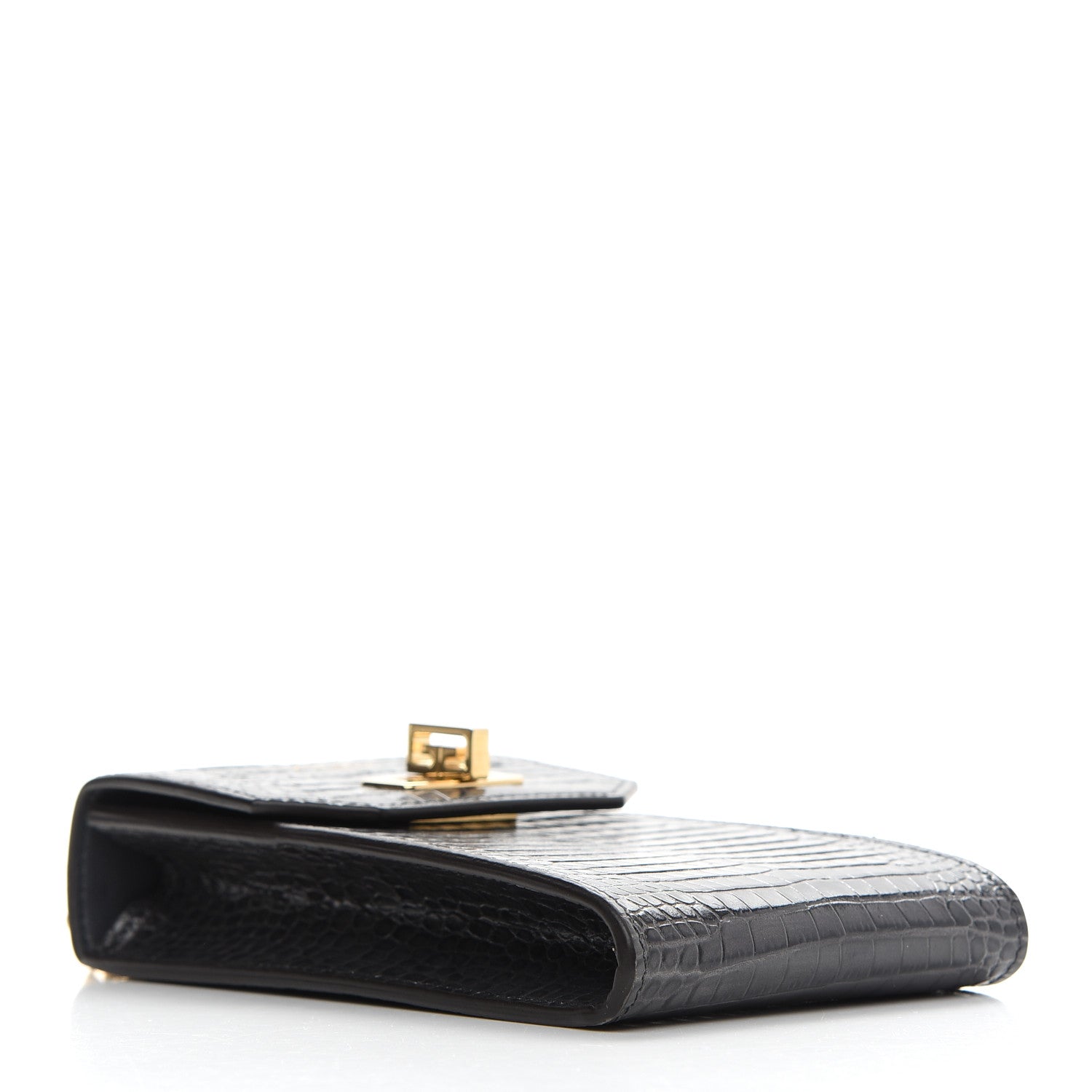 Givenchy Calfskin Crocodile Embossed Mini Phone Crossbody Bag Grey 4 of 11