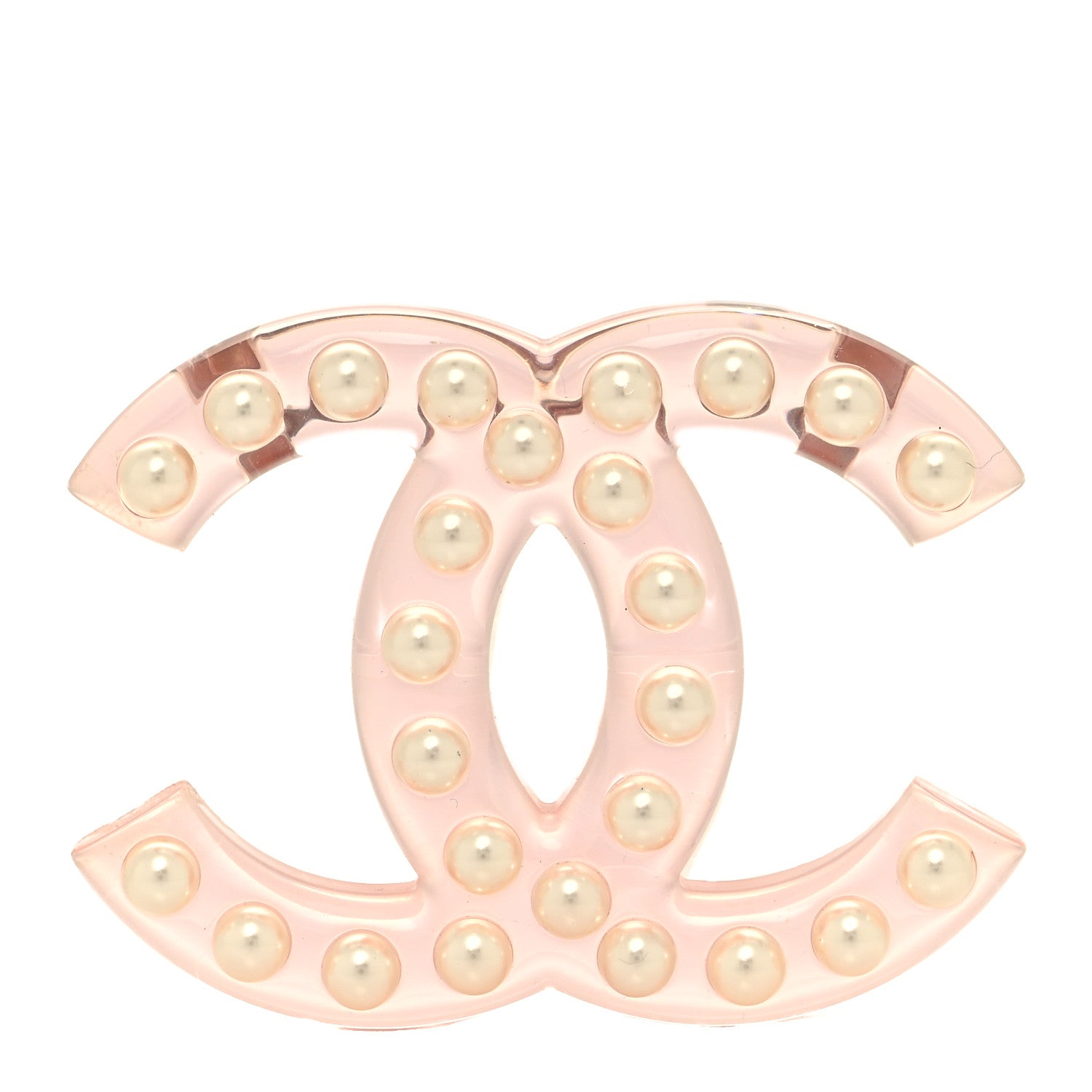 Chanel Resin Pearl CC Brooch Pink 1 of 3