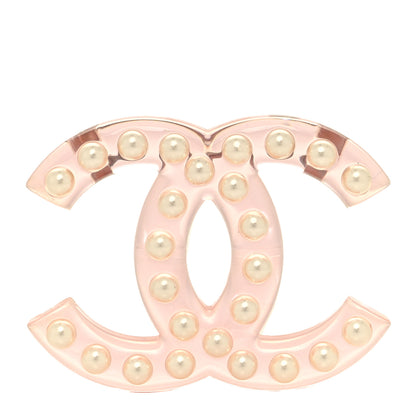 Chanel Resin Pearl CC Brooch Pink 1 of 3