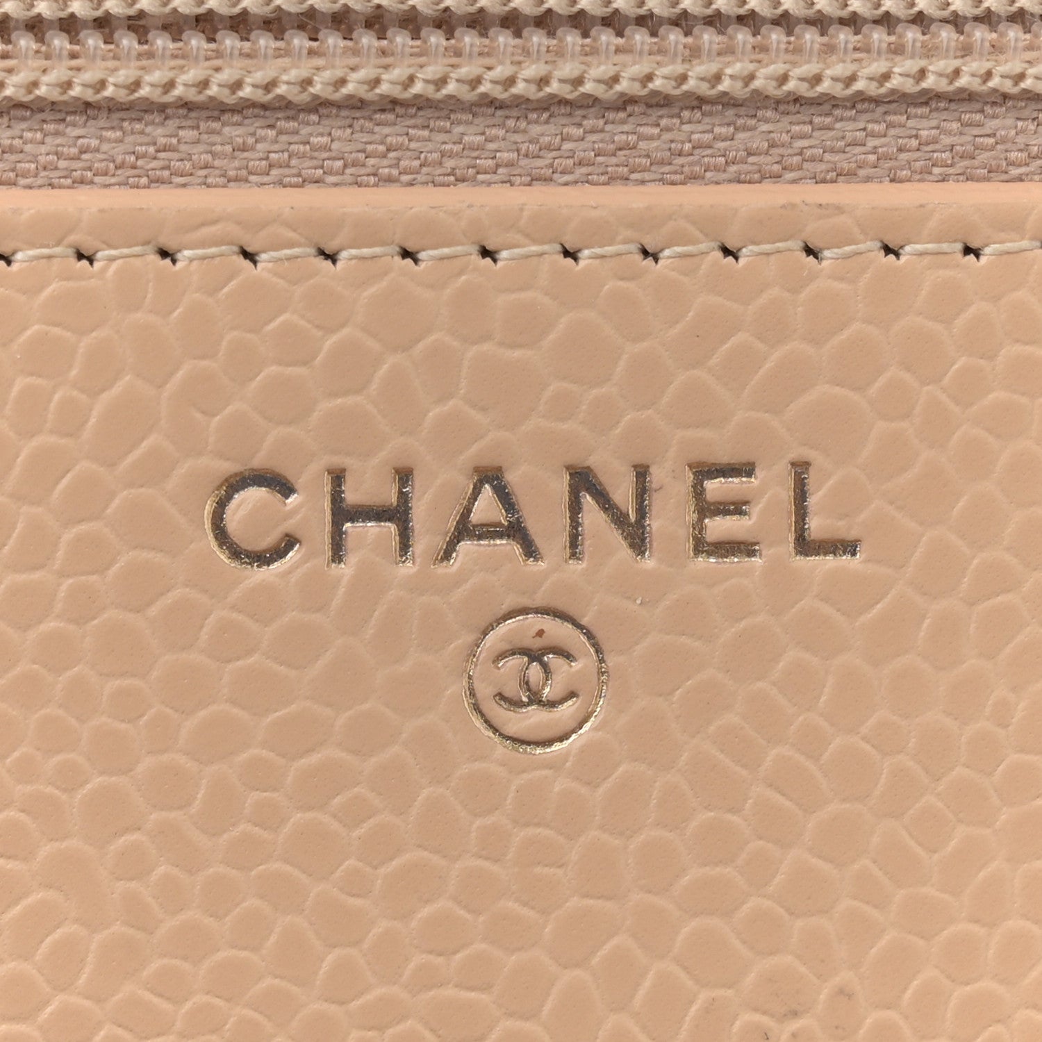 Chanel Caviar Quilted Wallet on Chain WOC Beige 6 of 13