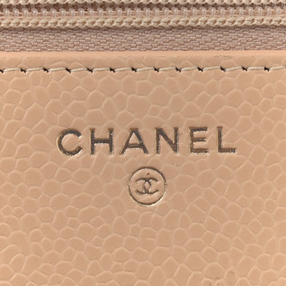 Chanel Caviar Quilted Wallet on Chain WOC Beige 6 of 13