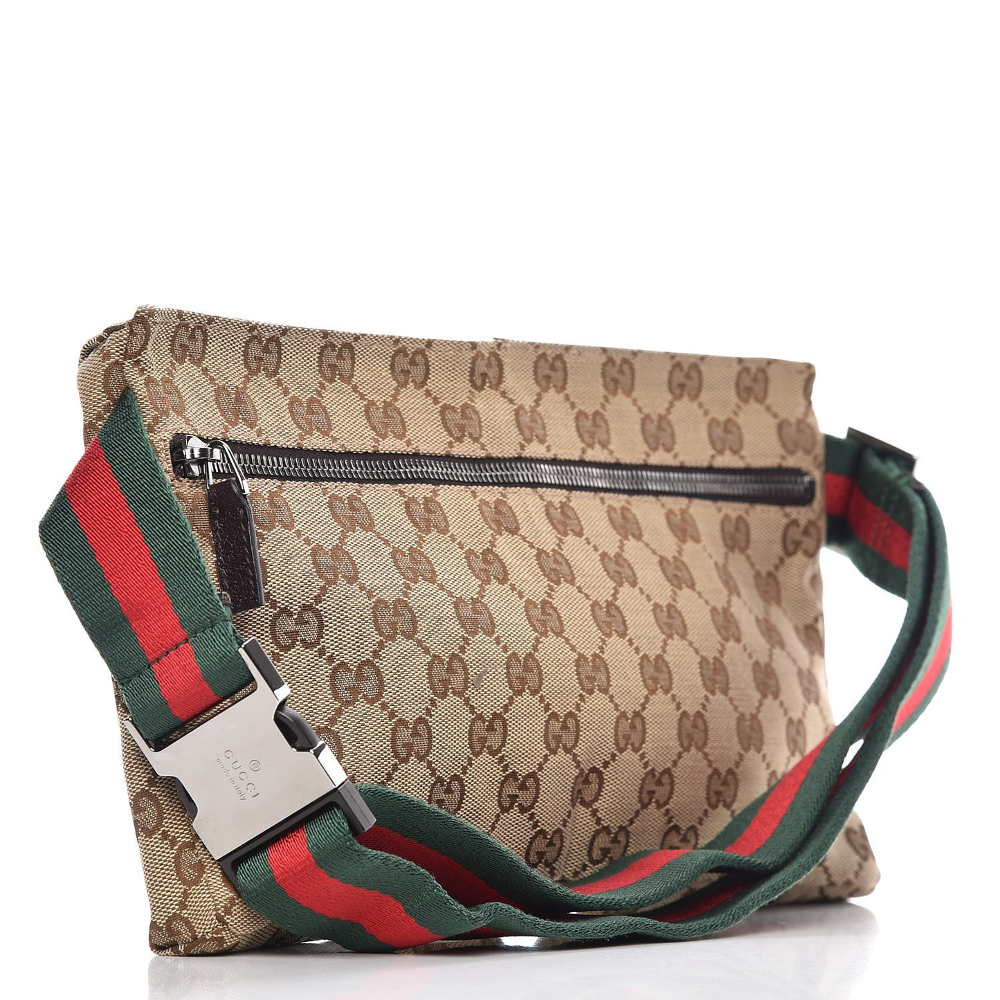 Monogram Web Belt Bag Dark Brown