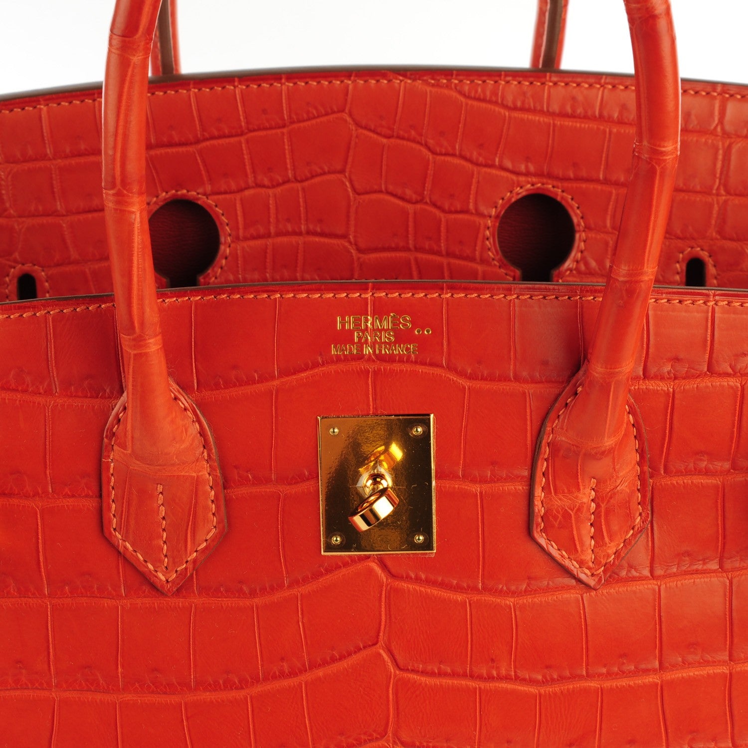 Hermes Matte Niloticus Crocodile Birkin 35 Orange 11 of 29