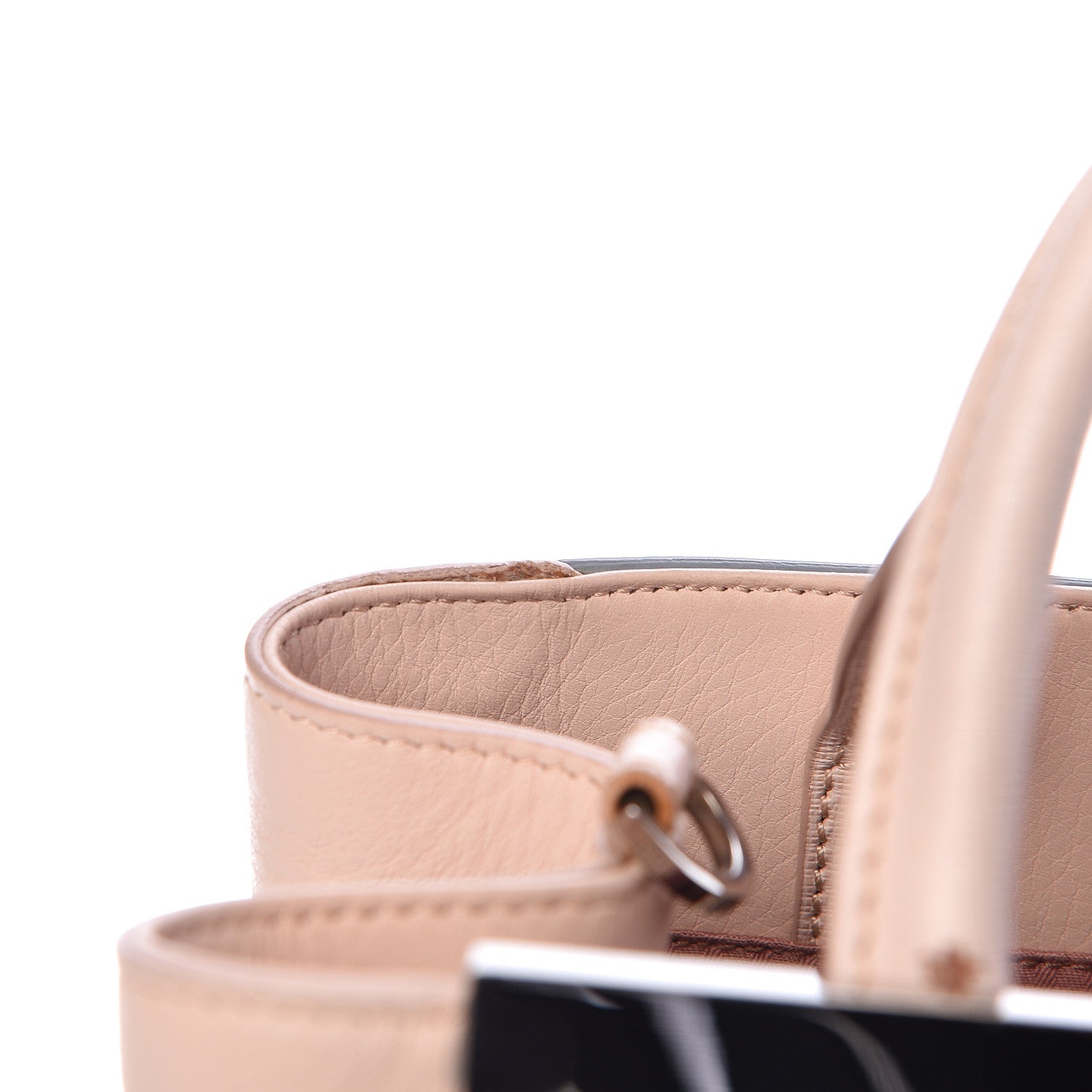 Fendi Vitello Elite Calfskin Colorblock Petite 2Jours Tote Argento Plaster 9 of 14