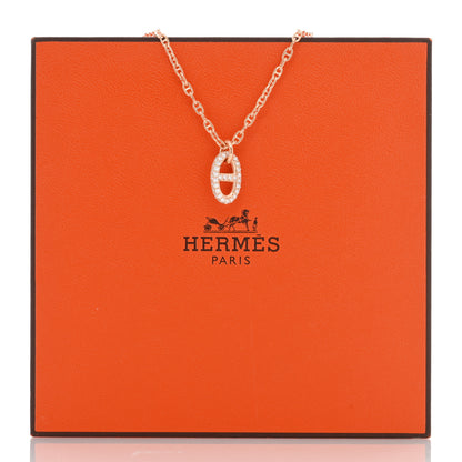 Hermes 18K Rose Gold Diamond PM New Farandole Pendant Necklace ST 4 of 4