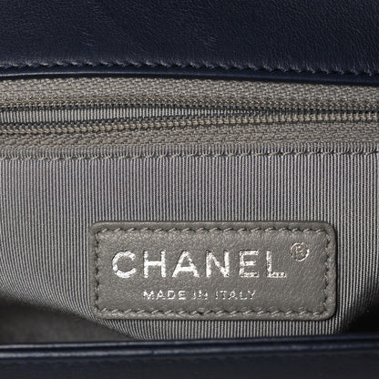 Chanel Calfskin Double Stitch New Medium Boy Flap Marine 6 of 8