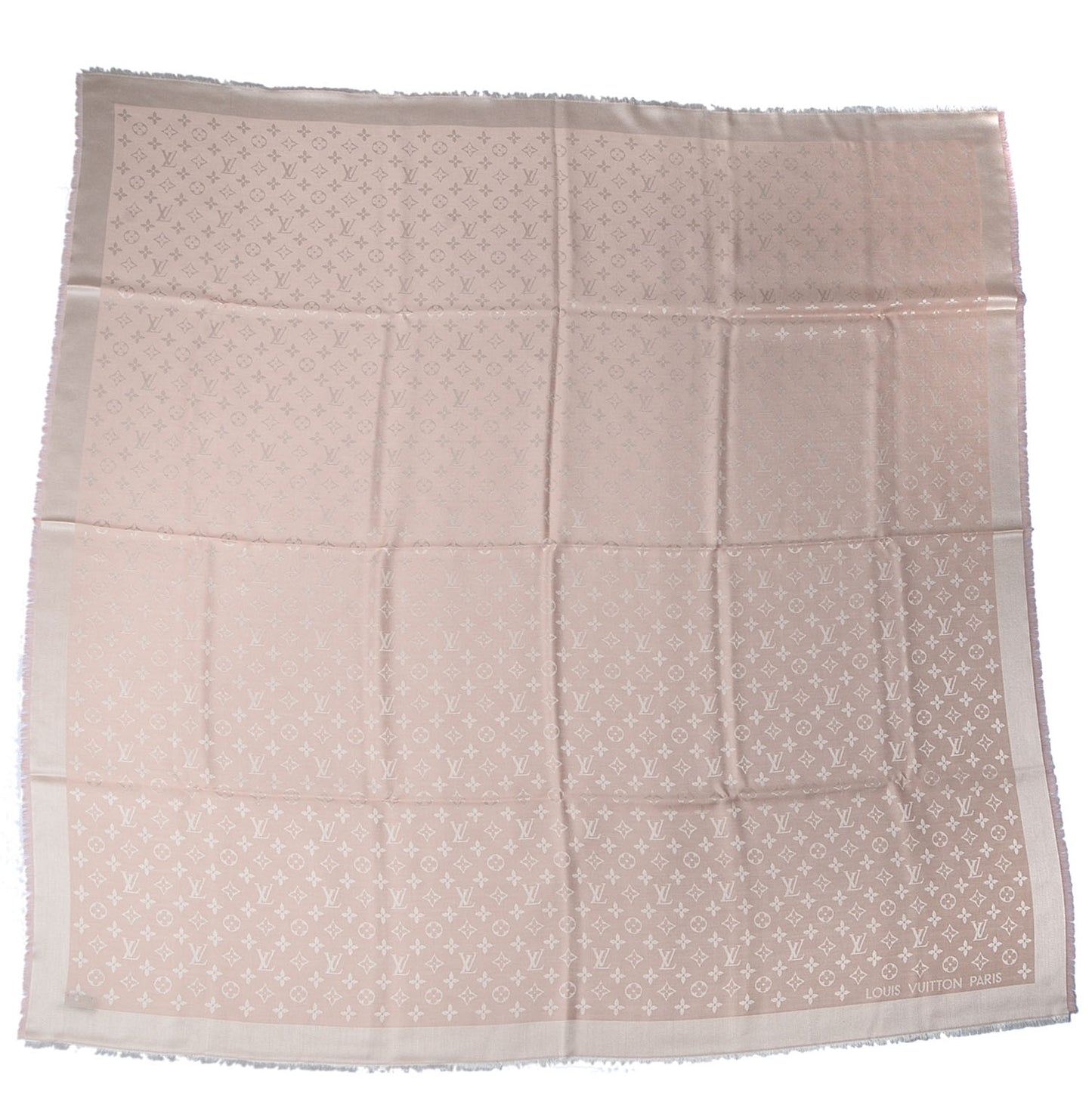 Silk Wool Monogram Denim Shawl Rose
