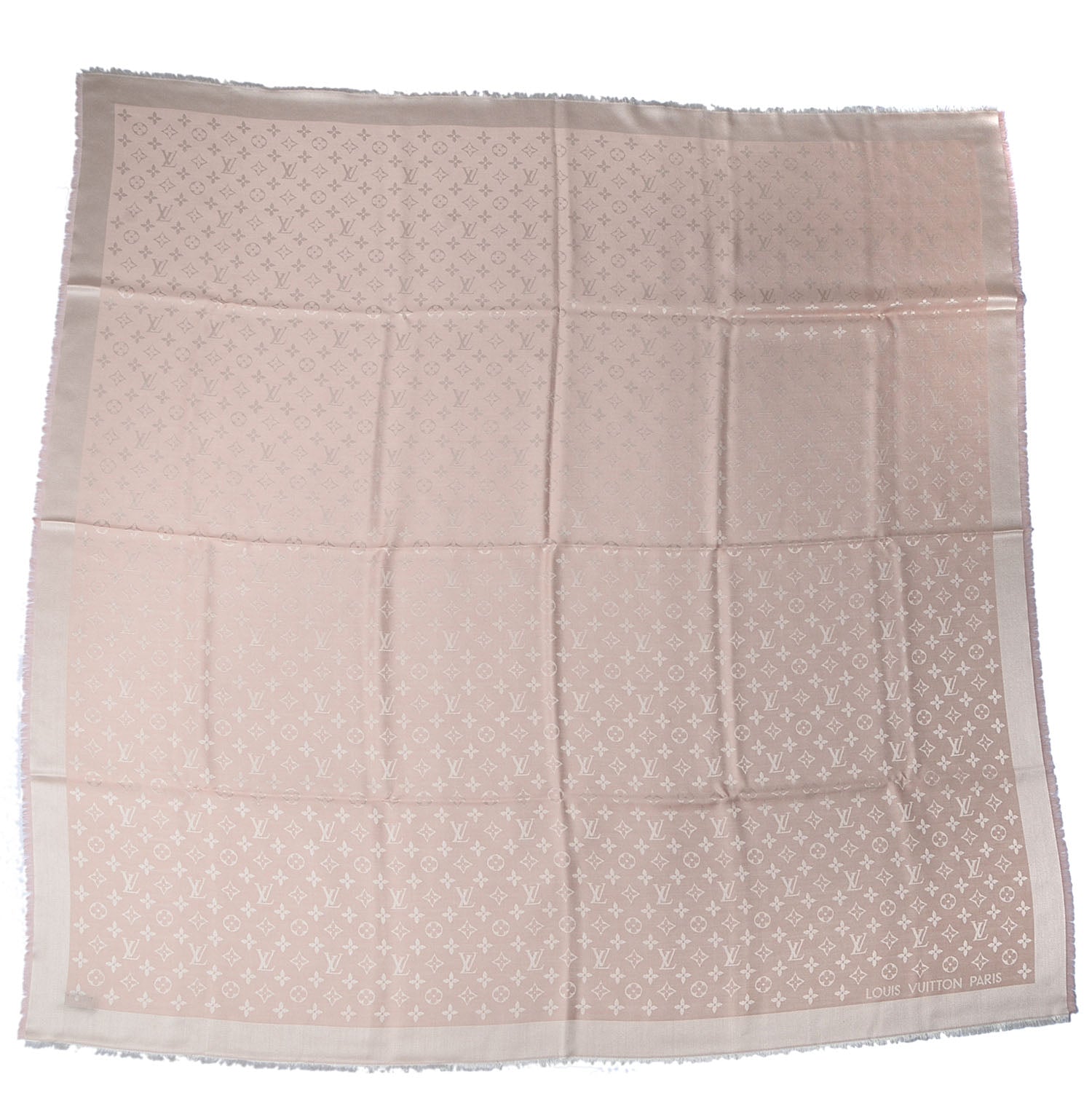 Louis Vuitton Silk Wool Monogram Denim Shawl Rose 3 of 5